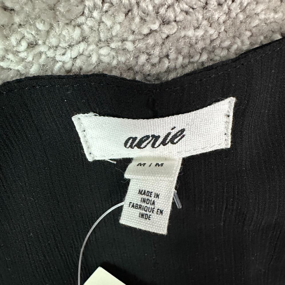 Aerie Skirt Womens Medium Black Wrap Flowy Ruffled Tie Chiffon Mini Short NWT - Picture 7 of 14